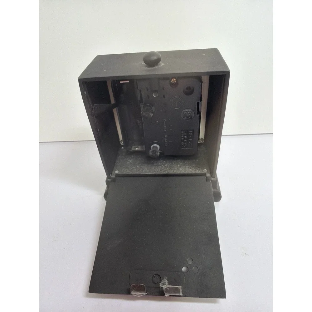 Vintage Crate & Barrel Black Carriage Style Table Alarm Clock